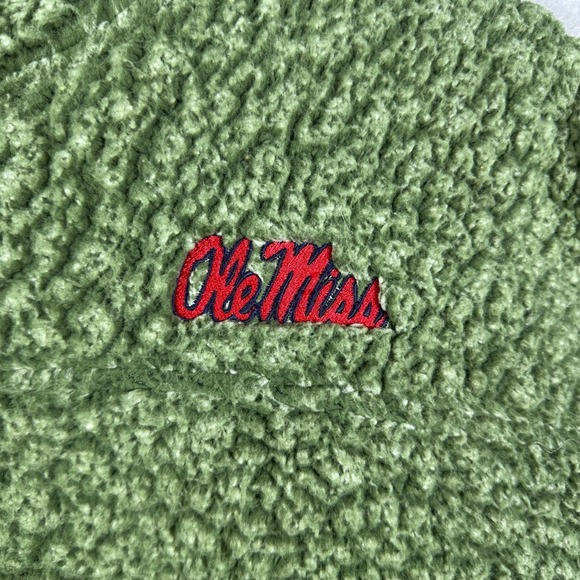 Ole Miss Rebels Green Sherpa Fleece Pullover Sweater‎ Men's L Live Oak Brand - Picture 4 of 8